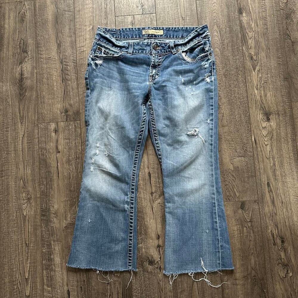 Y2K Buckle BKE Ripped Bootcut Flare Denim Jeans Pants